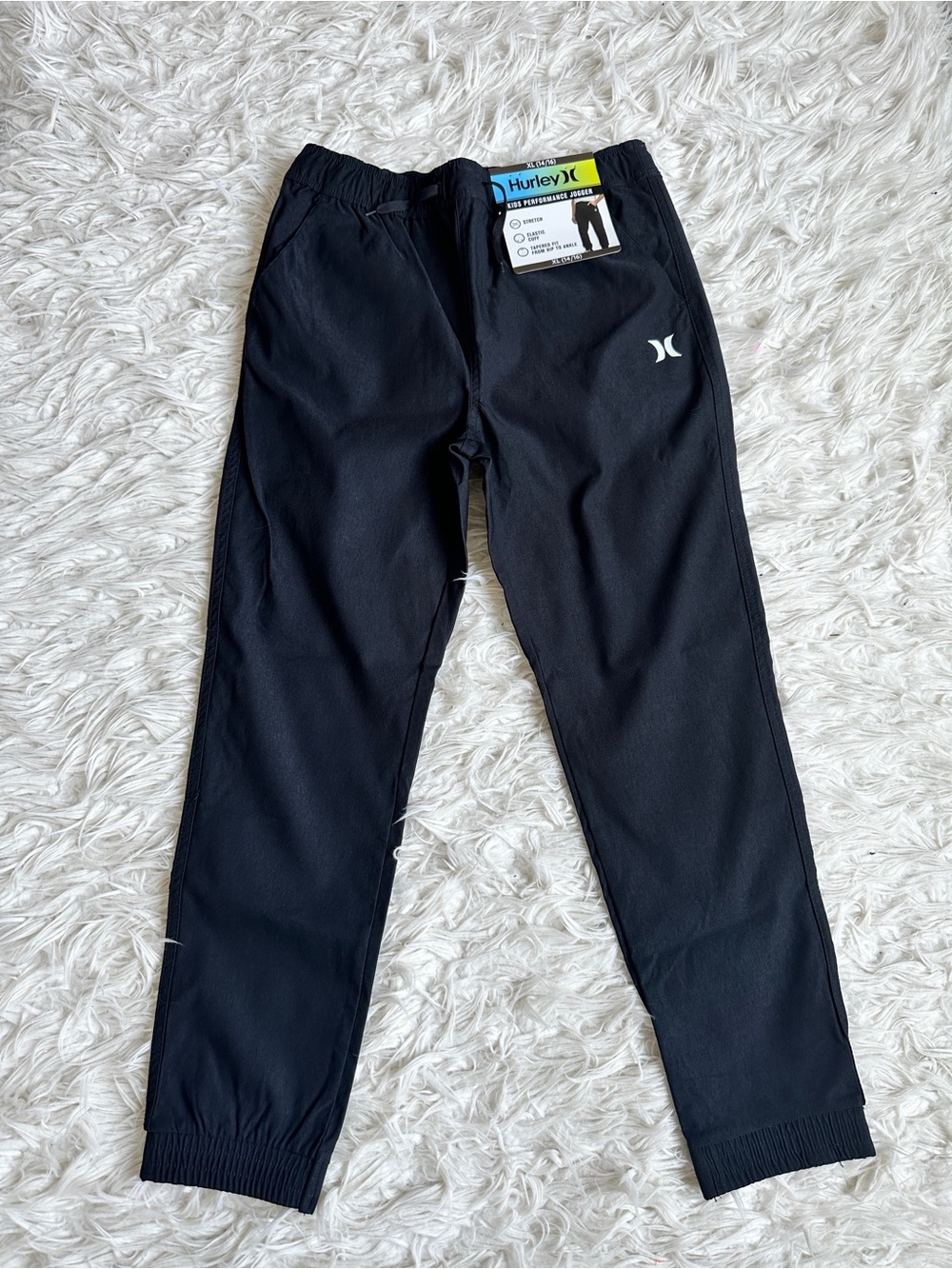 Hurley Boys Black Athletic Jogger Pants size XL 14/16
